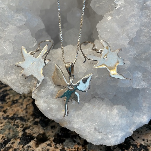Sterling Silver Fairy Earring & Pendant Set Retail 142.00 NWT - Picture 9 of 12